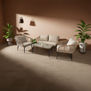 Ver imagem 4 de Conjunto de Àrea Externa Sardenha com 1 Sofá, 2 Poltronas 1 Mesa - Marrom/bege