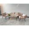 Conjunto de Àrea Externa Sardenha com 1 Sofá, 2 Poltronas 1 Mesa - Marrom/bege - 1