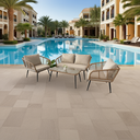 Ver imagem 2 de Conjunto de Àrea Externa Sardenha com 1 Sofá, 2 Poltronas 1 Mesa - Marrom/bege