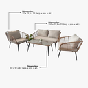 Ver imagem 6 de Conjunto de Àrea Externa Sardenha com 1 Sofá, 2 Poltronas 1 Mesa - Marrom/bege