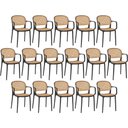 Ver imagem 1 de Kit 16 Cadeiras de Jantar Roma Prática com Braços para Sala e Cozinha - Preto