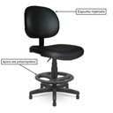 Ver imagem 2 de Cadeira Caixa Executiva Lisa - (Base Plaxmetal) - Cor Preta - 35030