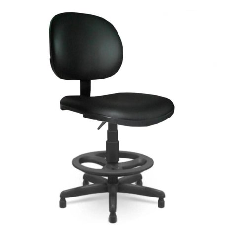 Cadeira Caixa Executiva Lisa - (Base Plaxmetal) - Cor Preta - 35030