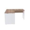 Ver imagem 3 de Mesa em L para Escritório 155x155 Pandin P25 - Naturalle/Branco