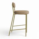 Ver imagem 5 de Banqueta Cozinha Média com Encosto Kit 2 Industrial Dourado Londres New Couro Flex D03 - D'Rossi