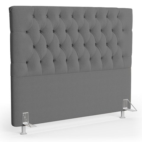 Cabeceira Casal Queen Cama Box 160cm Cristal C16 Bouclê Cinza - Mpozenato