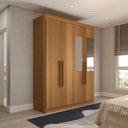 Ver imagem 1 de Guarda-roupa Solteiro Mykonos 4 Portas 2 Gavetas com Espelho - Panorama Móveis