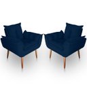 Ver imagem 1 de Kit 02 Poltrona para Sala e Quarto Decorativa Opala Suede