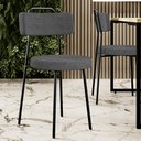 Ver imagem 2 de Kit 02 Cadeiras Decorativas Estofada Sala De Jantar Barcelona L02 Linho Cinza Escuro - Lyam Decor