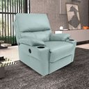 Ver imagem 1 de Poltrona do Papai Sala de Cinema Mia Reclinável Retrátil Power Elétrico Base Fixa Couro Azul Claro G