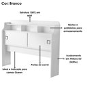 Ver imagem 4 de Cabeceira Queen 2 Portas 165 Cm Mdf Jessica Branco Decmade