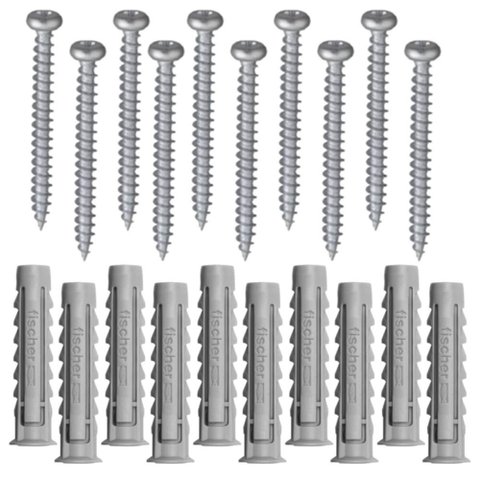 Cartela com Buchas de Nylon Sx 6x30mm e Parafusos Cabeça Panela com 10 Peças - 600221 - Fischer