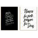 Ver imagem 1 de Kit 2 Placas MDF Frases Religiosas Fé Deus Decoração A4 FE6