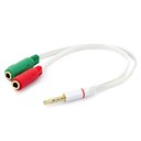 Ver imagem 1 de Cabo Headset para Fone, 2 P2 Fêmea para 1 P2 Macho - Branco