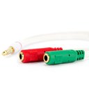 Ver imagem 2 de Cabo Headset para Fone, 2 P2 Fêmea para 1 P2 Macho - Branco