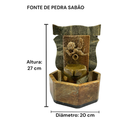 Fonte de Água Cascata Pedra Sabão Anjo Chafariz Decoração São José - 2