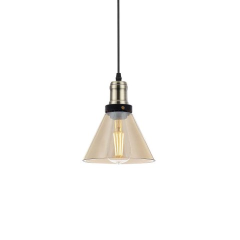 Lustre Pendente Blumenau Vintage Cone Âmbar E27 Bivolt