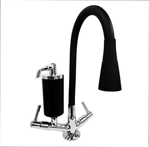 Torneira Cozinha Preta Mesa/bancada Gourmet 2 Jatos C-34 Luxo Casagrande Mundial - 3