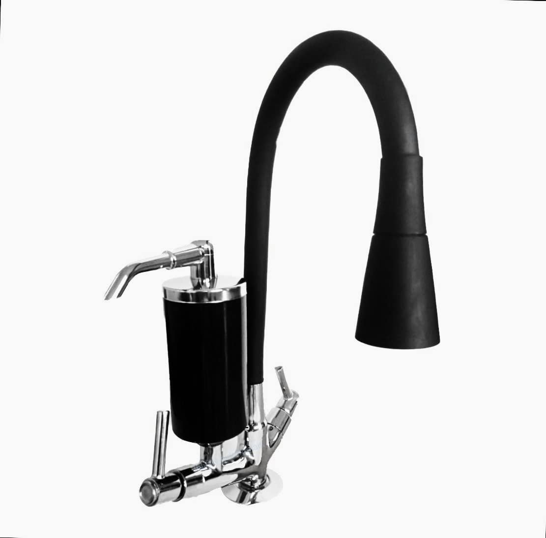 Torneira Cozinha Preta Mesa/bancada Gourmet 2 Jatos C-34 Luxo Casagrande Mundial - 1