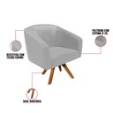 Ver imagem 3 de Poltrona Sala Decorativa Kit 2 Stella Base de Madeira Giratória Mm30 Sintético D03 - D’Rossi