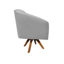 Ver imagem 7 de Poltrona Sala Decorativa Kit 2 Stella Base de Madeira Giratória Mm30 Sintético D03 - D’Rossi