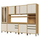 Ver imagem 2 de Armário de Cozinha com Balcão e Tampo 16 Portas 5 Gavetas Pérola Plus com Prateleiras 100% Mdf Vidro