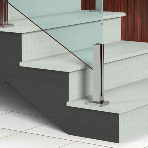 Kit 10 Torre Guarda Corpo Coluna Pinça Inox 30cm para Vidro