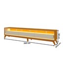 Ver imagem 3 de Rack para TV até 85 Polegadas Velaris 3 Gavetas 100% MDF com LED Naturale/Off White - Pnr Móveis