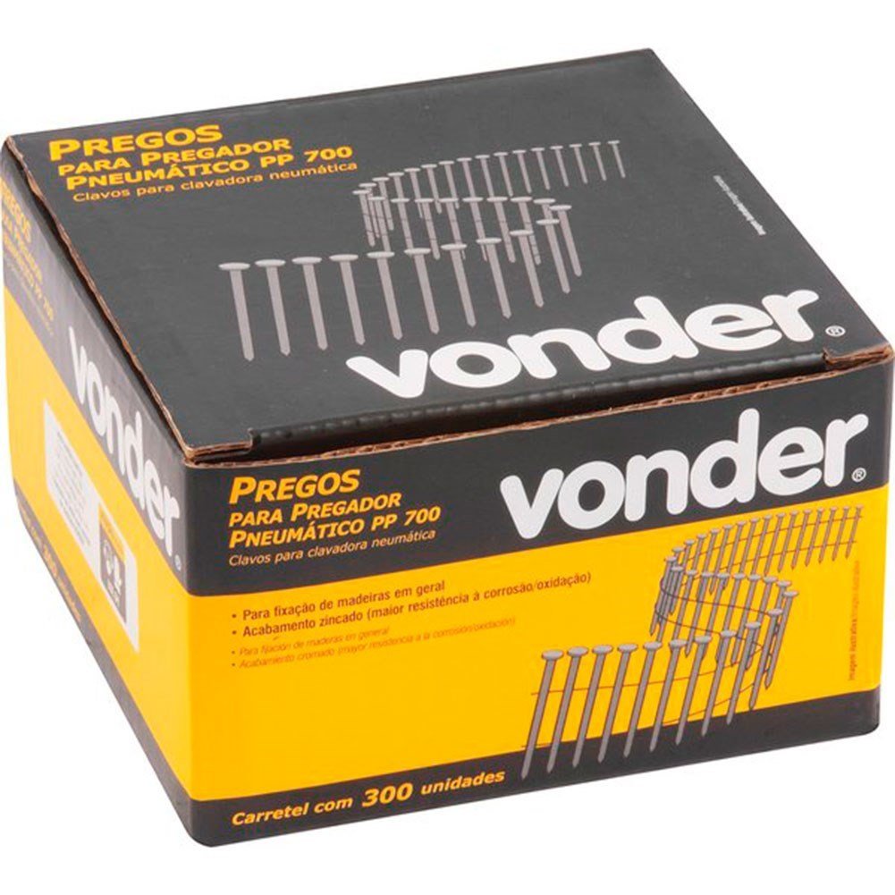 Carretel de Prego Liso 64mm com 300 Peças para Pregador Pp 700 - Vonder - 2