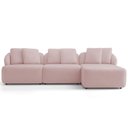 Ver imagem 3 de Sofá 4 Lugares com Chaise Direito Sala Living 288cm Arlo F04 Veludo Rosê - Lyam Decor