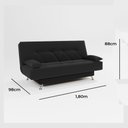 Ver imagem 5 de Sofá Cama 1,80m Fabiane Suede Preto Madelina Decor
