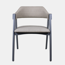 Ver imagem 2 de Cadeira de Madeira Viena Encosto Curvado Cor Cinza Estofado Facto Garden Bege Acinzentado