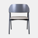 Ver imagem 3 de Cadeira de Madeira Viena Encosto Curvado Cor Cinza Estofado Facto Garden Bege Acinzentado