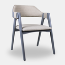 Ver imagem 1 de Cadeira de Madeira Viena Encosto Curvado Cor Cinza Estofado Facto Garden Bege Acinzentado