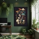 Ver imagem 2 de Quadro Decorativo Cogumelos Místicos 70x50cm Mold Branca