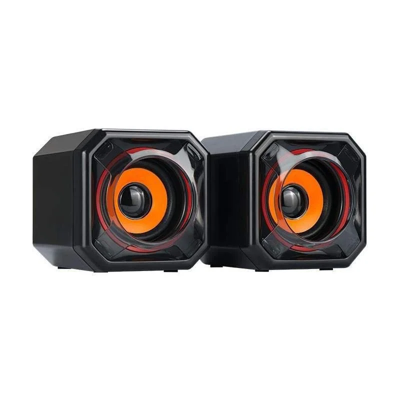 Speaker Quanta Multimídia 5W X 2 Quadrado Qtsmq15 Laranja MadeiraMadeira