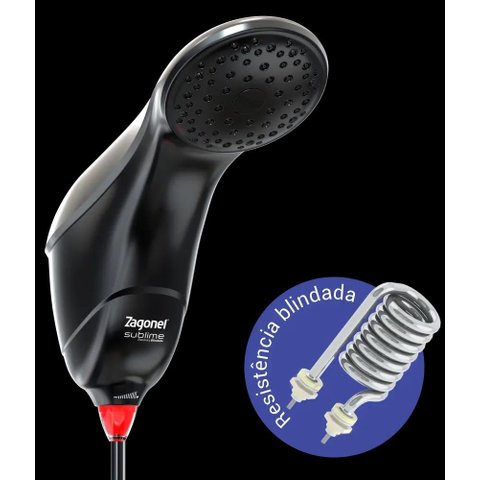 Chuveiro Zagonel Sublime Eletrônico Blindado Preto 220V 4000W