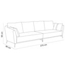 Ver imagem 3 de Sofá 4 Lugares Sala de Estar Living 270cm Pés Industrial Evan D06 Veludo Bege - Lyam Decor