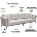 Ver imagem 4 de Sofá 4 Lugares Sala de Estar Living 270cm Pés Industrial Evan D06 Veludo Bege - Lyam Decor