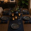 Ver imagem 6 de Conjunto 6 Pratos Rasos Sobremesa Basic Dove 19,5cm Porto Brasil Stoneware Azul Escuro Mesa Posta