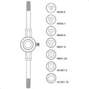 Ver imagem 2 de Jogo de Tarraxa e Chave de Encaixe para Cossinete 8 Peças Aço Lorben Lorben