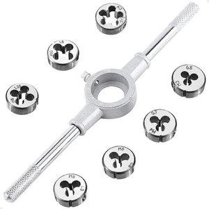 Jogo de Tarraxa e Chave de Encaixe para Cossinete 8 Peças Aço Lorben Lorben