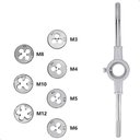 Ver imagem 4 de Jogo de Tarraxa e Chave de Encaixe para Cossinete 8 Peças Aço Lorben Lorben