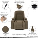 Ver imagem 3 de Poltrona do Papai Reclinável Sala de Cinema Crihs Elétrica Lift Elevação Veludo Castor G23 - Gran Belo