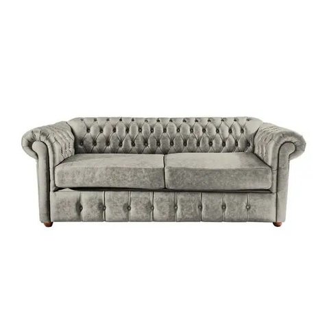 Sofá Chesterfield Capitone Luis XV Vicenzo Couro Eco Cinza 2M / Decoracao, sala tv estar, recepçao