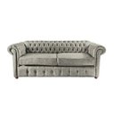 Ver imagem 1 de Sofá Chesterfield Capitone Luis XV Vicenzo Couro Eco Cinza 2M / Decoracao, sala tv estar, recepçao