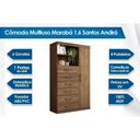 Ver imagem 4 de Guarda Roupa 2 Peças (1guardaroupa+1cômoda) Qc376 Jatobá/grafite - Santos Andirá