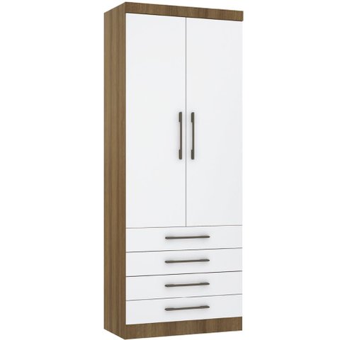 Guarda Roupa Modulado 90cm 2 Portas e 4 Gavetas Paris Luciane Móveis
