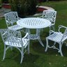 Conjunto de Jardim com Mesa Redonda Alumínio Fundido e 4 Cadeiras Viena Iris - 2