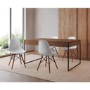 Ver imagem 1 de Mesa Jantar Industrial Retangular Amêndoa 137x90cm Base Ferro Preto C/4 Cadeiras Branca Amendoa